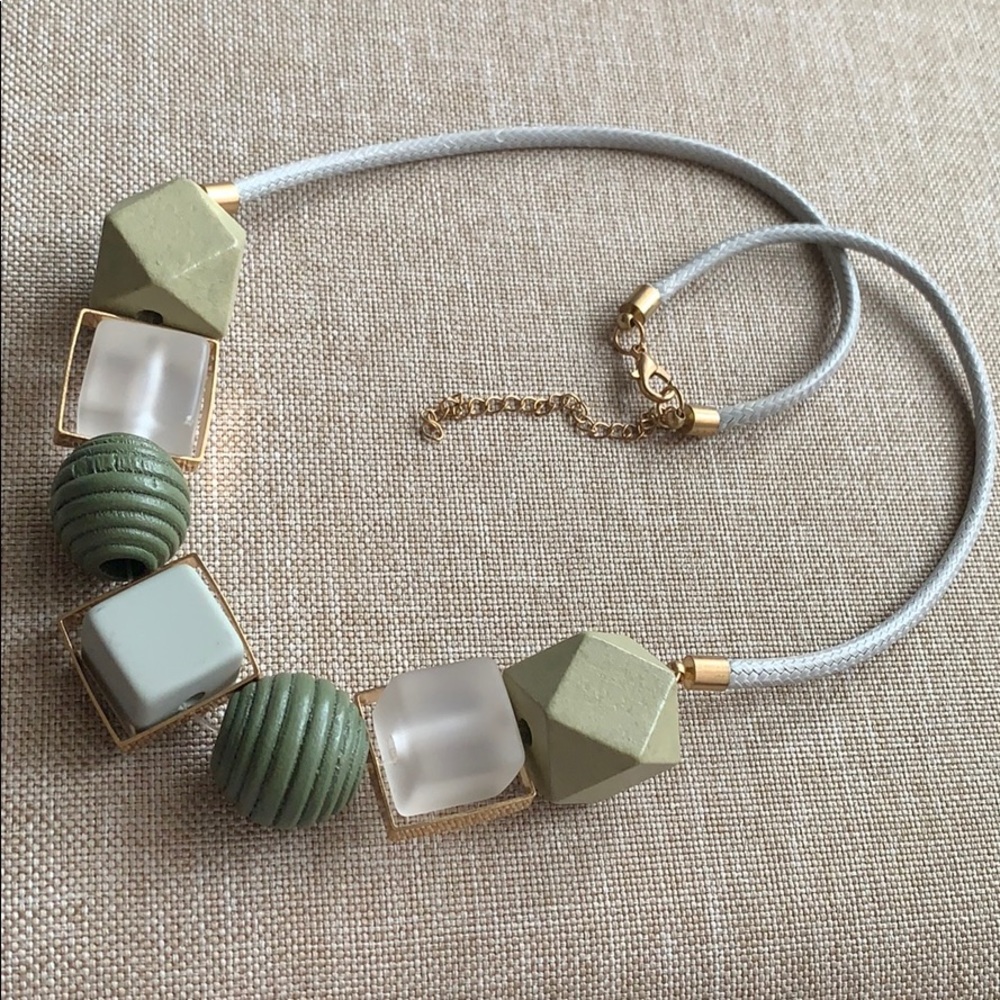 Green & Gray Geometry Necklace
